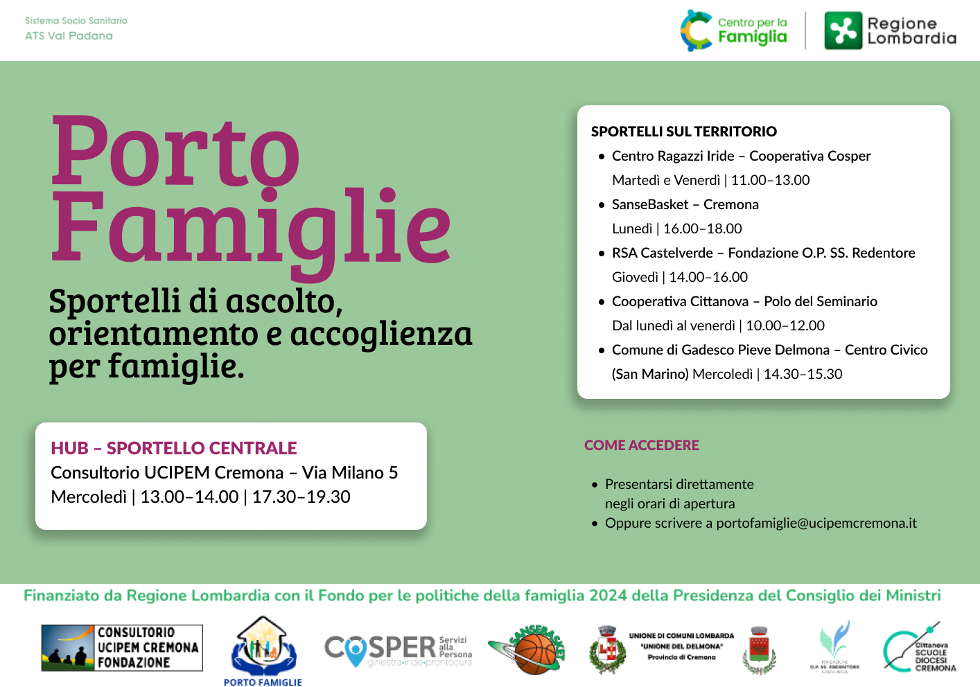 SPORTELLO PORTOFAMIGLIE